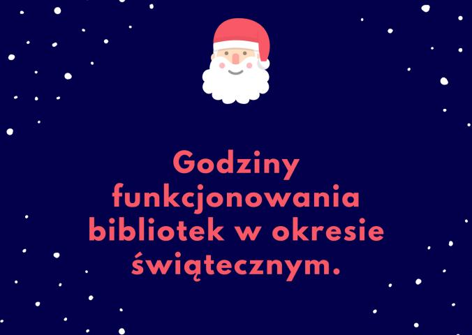 Godziny funkcjonowania bibliotek w okresie świątecznym. 