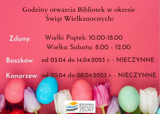 Godziny otwarcia w okresie Świąt Wielkanocnych